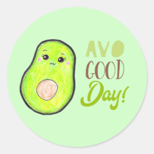 Adesivo Kawaii avocado, bom dia, saúde de comida bonitinh