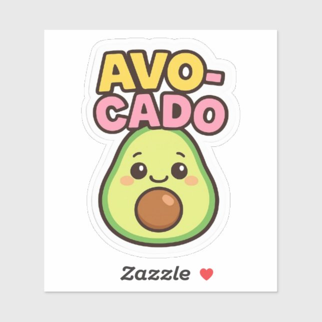 Adesivo Kawaii Avocado Sticker (Folha)