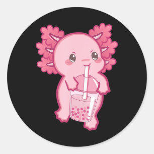 Adesivo Kawaii Axolotl Boba Bubble Tea Tea Girl Kids Japa
