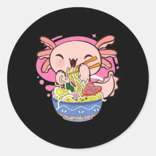 Adesivo Kawaii Axolotl Ramen Japanese Anime Noodle Kids Te