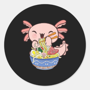 Adesivo Kawaii Axolotl Ramen Noodles Japoneses Animes Kids