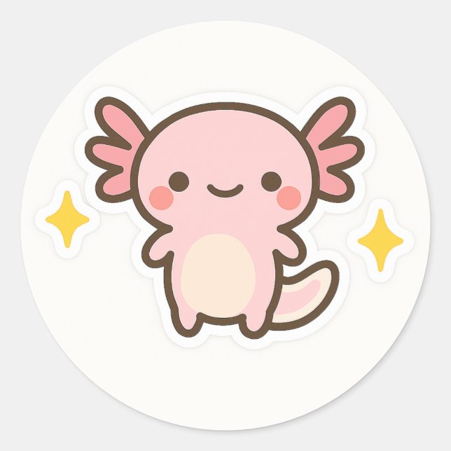 Adesivo Kawaii Axolotl Sticker (Frente)