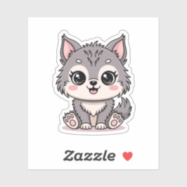 Adesivo Kawaii Baby Wolf Animal Sticker
