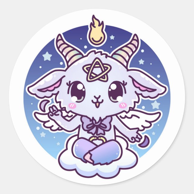 Adesivo Kawaii Baphomet (Frente)
