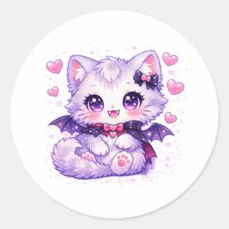 Adesivo Kawaii Bat Kitty – Gato Alado Vampiro Fofo