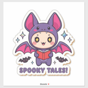 Adesivo Kawaii Bat Sticker - Bonita fantasia de Bat no Dia