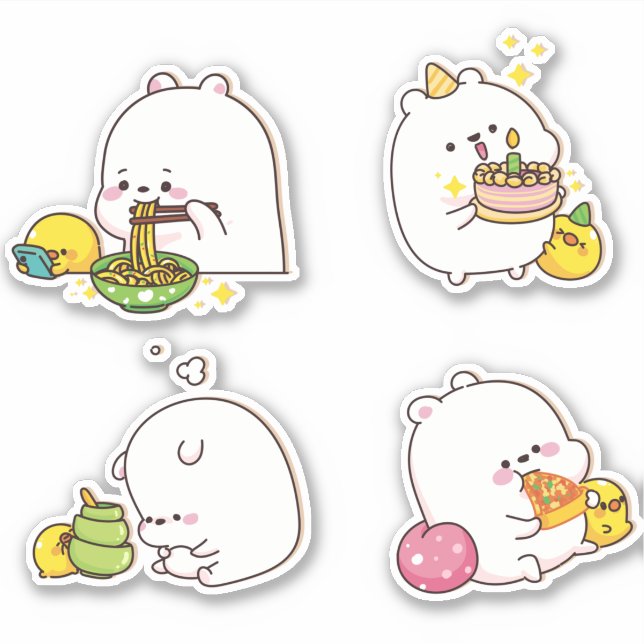 Adesivo Kawaii Bears Sticker (Frente)