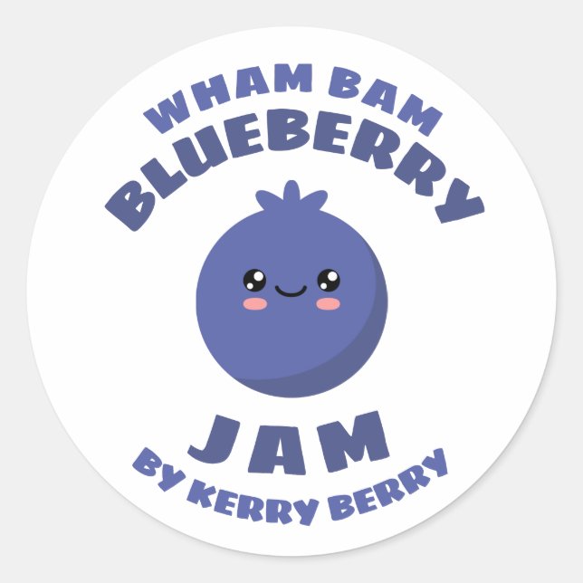 Adesivo Kawaii Blueberry Jam (Frente)