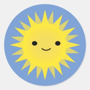 Adesivo Kawaii bonito Sun de sorriso