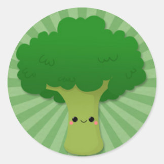 Adesivo Kawaii Broccoli sobre o estouro verde