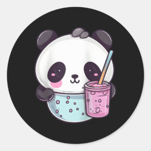 Adesivo Kawaii Bubble Tea Panda Boba-Tea Baseball Japonês
