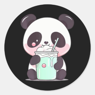 Adesivo Kawaii Bubble Tea Panda Engraçado Boba-Tea Japonês
