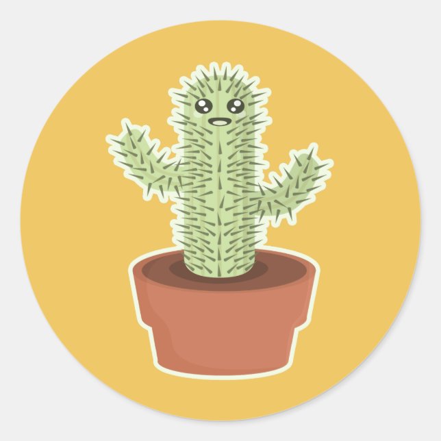 Adesivo Kawaii Cactus (Frente)