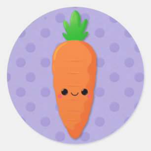 Adesivo Kawaii Carrot em Bolinhas roxas