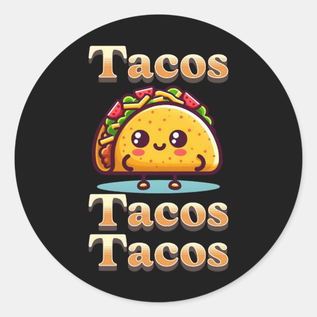 Adesivo Kawaii Cartoon Tacos (Frente)