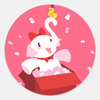 Adesivo Kawaii Cartoon X-mas White Elephant