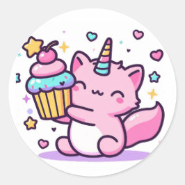 Adesivo Kawaii Cat Birthday Sticker TÃO BONITO!