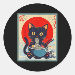 Adesivo Kawaii Cat Comendo Ramen Noodles Engraçadas Menina