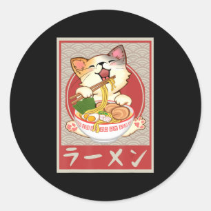 Adesivo Kawaii Cat Ramen Anime Vintage Garotas-Presentes J