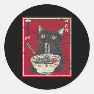 Adesivo Kawaii Cat Ramen Japonês Comida Engraçada Animes R