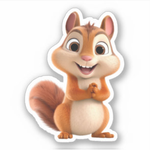 Adesivo Kawaii Chibi Cute Cartoon Chipmunk