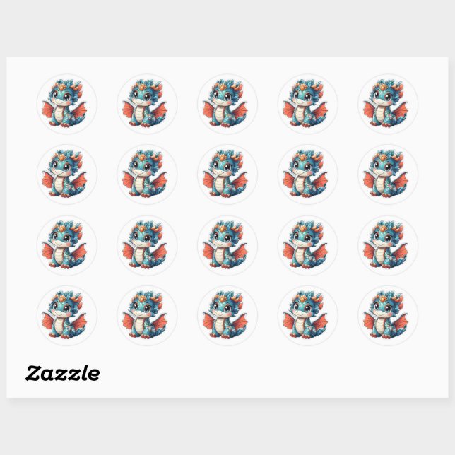 Adesivo Kawaii Chinês Knot Dragon Sticker (Folha)