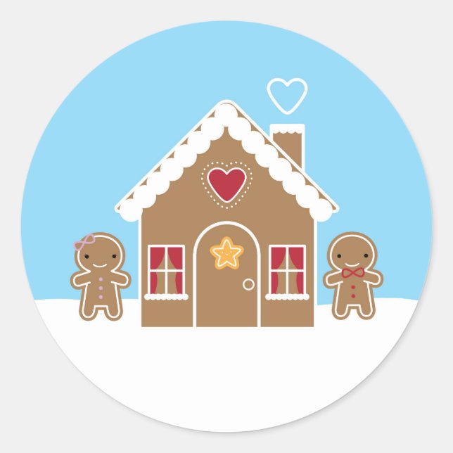 Adesivo Kawaii Christmas Gingercake House (Frente)