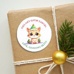 Adesivo Kawaii Christmas Kitten de e para a marca Gift<br><div class="desc">Gatinhos de desenho animado bonitos para e de etiquetas de presentes de Natal personalizadas.</div>