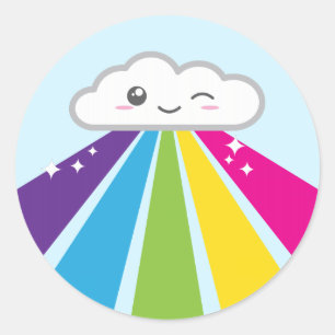 Adesivo Kawaii Cloud e Rainbow Stickers