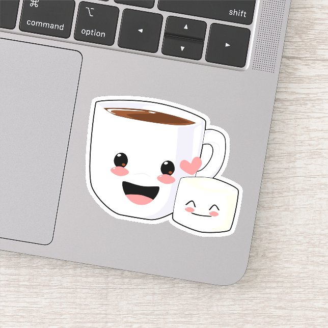 Adesivo Kawaii Cocoa e Marshmallow (Detalhe)