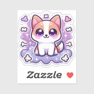 Adesivo Kawaii Cute Puppy Adorável Cachorro Olhos Grandes 