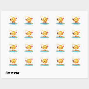 Adesivo Kawaii Dancing Sun Party Sticker