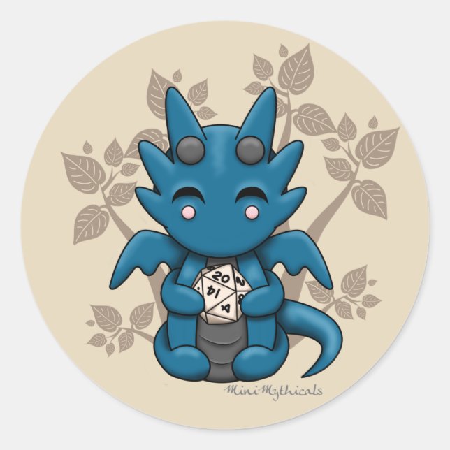 Adesivo Kawaii Dice Dragon Sticker (Frente)