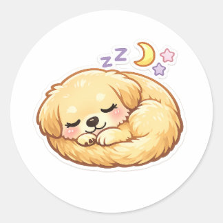 Adesivo Kawaii do Golden Retriever Sonolento – Fof