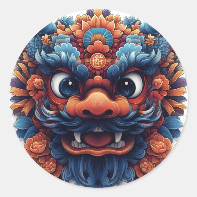 Adesivo Kawaii Dragon Seal Sticker Patrimônio Chinês (Frente)