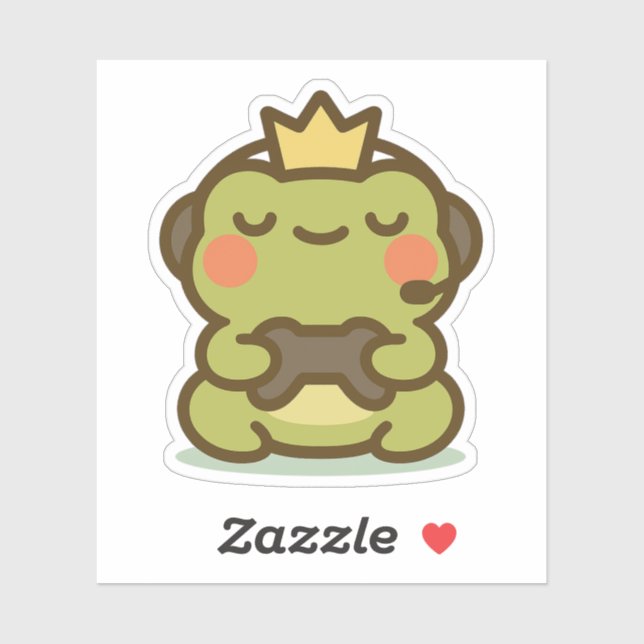 Adesivo Kawaii Gamer Sapo Sticker (Folha)