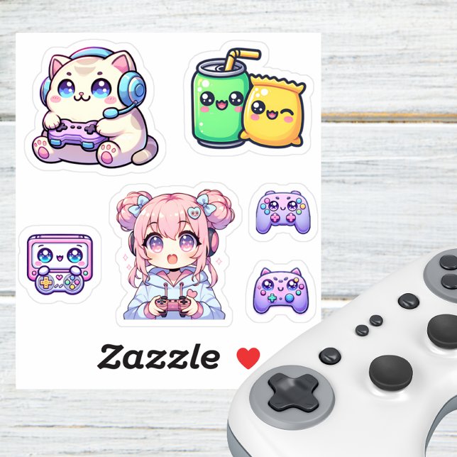 Adesivo Kawaii Gaming Sticker Pack (Criador carregado)