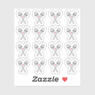Adesivo Kawaii Garfo Colher Preparação de Refeição Bujo Pl