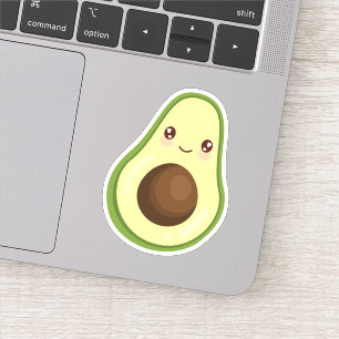 Adesivo Kawaii Gelado sorrindo Avocado