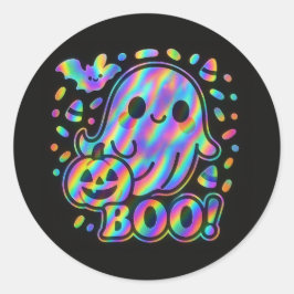 Adesivo Kawaii Ghost Halloween Sticker with Pumpkin & Bat