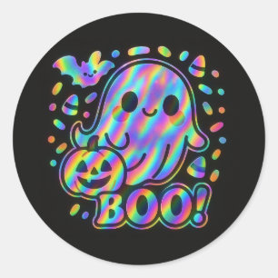 Adesivo Kawaii Ghost Halloween Sticker with Pumpkin & Bat