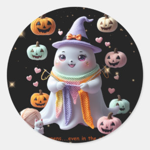 Adesivo *Kawaii Ghost Knitker - Gi Bonito Halloween