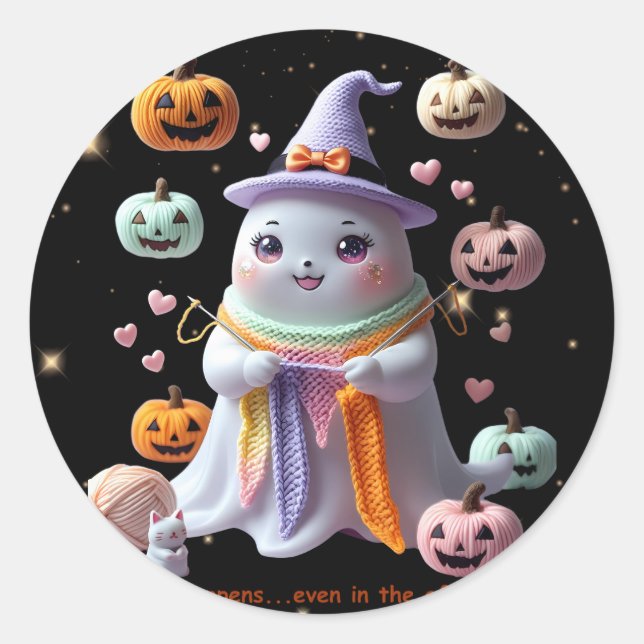 Adesivo *Kawaii Ghost Knitker - Gi Bonito Halloween (Frente)