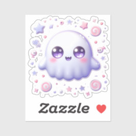 Adesivo Kawaii Ghost Vinyl Sticker - Halloween de Pastel b