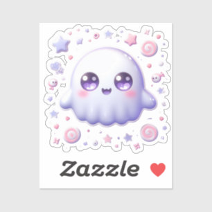 Adesivo Kawaii Ghost Vinyl Sticker - Halloween de Pastel b