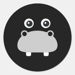 Adesivo Kawaii Hippo Enfrenta Fáceis Meninos De Figurino D
