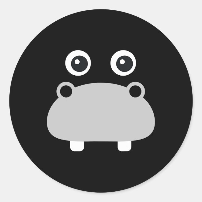 Adesivo Kawaii Hippo Enfrenta Fáceis Meninos De Figurino D (Frente)