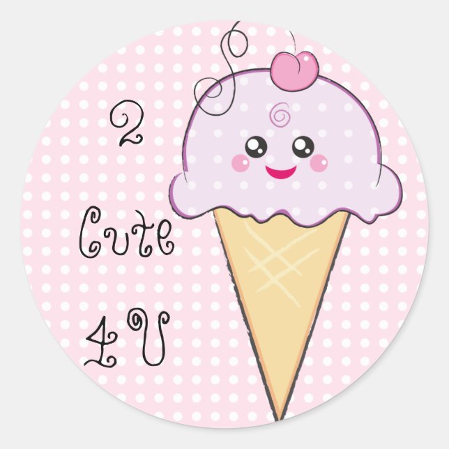 Adesivo Kawaii Ice-Cream Sticker (Frente)