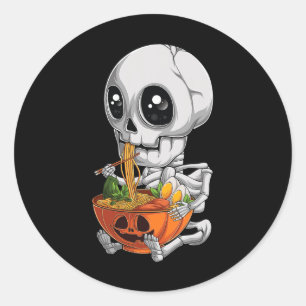 Adesivo Kawaii Japonês Anime Skeleton Halloween Ramen Foo