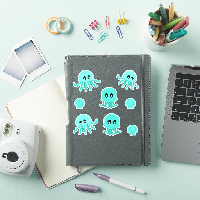 Adesivo Kawaii Jellyfish — Conjunto de Autocolantes (Capa para iPad)
